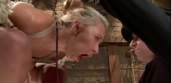  Blonde in back arch bondage vibrated
